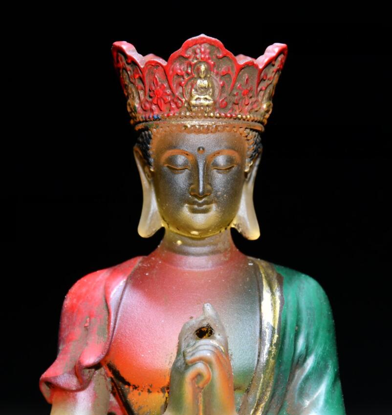 Archaize Coloured glaze Ksitigarbha Bodhisattva crafts statue