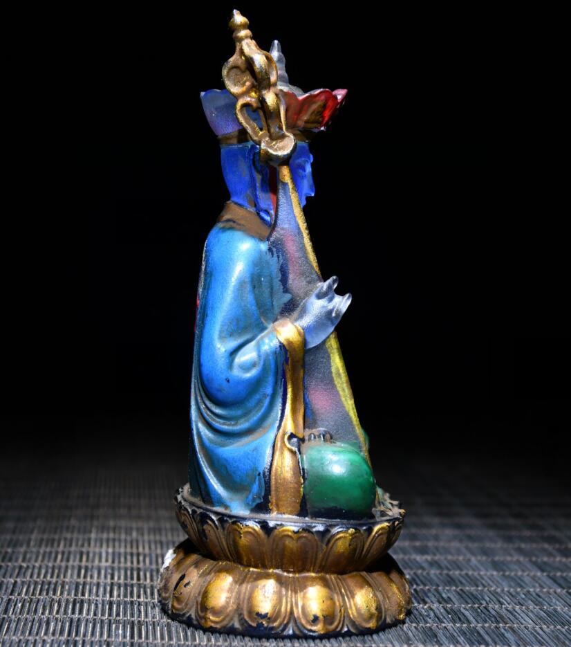 Archaize Coloured glaze Ksitigarbha Bodhisattva crafts statue