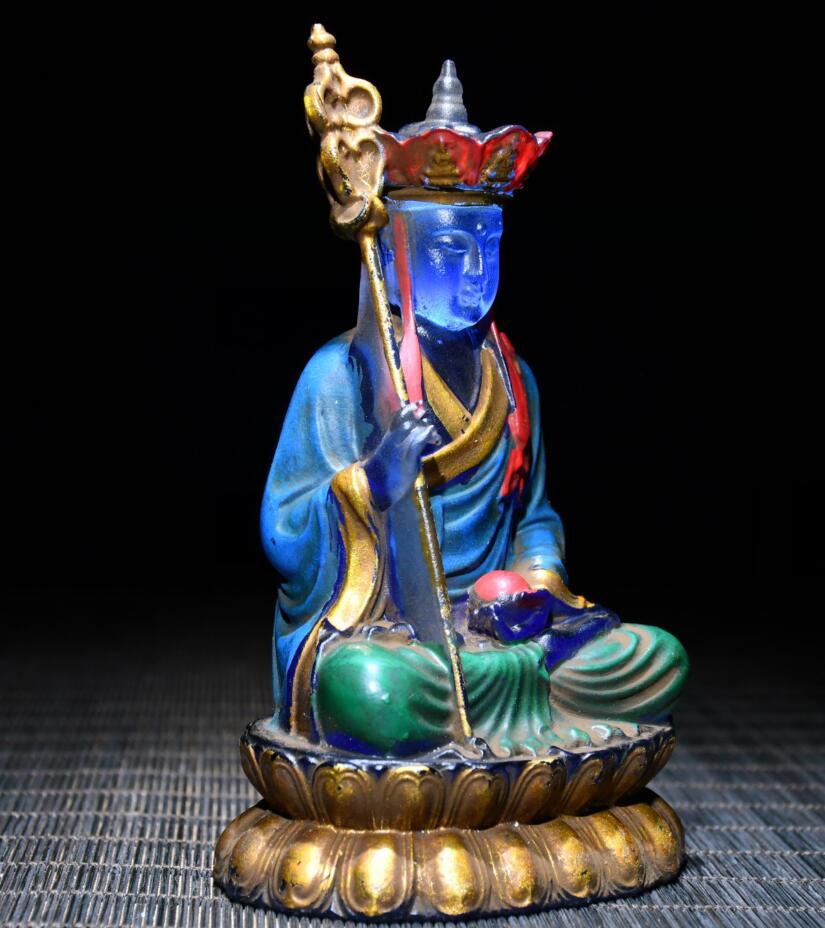 Archaize Coloured glaze Ksitigarbha Bodhisattva crafts statue