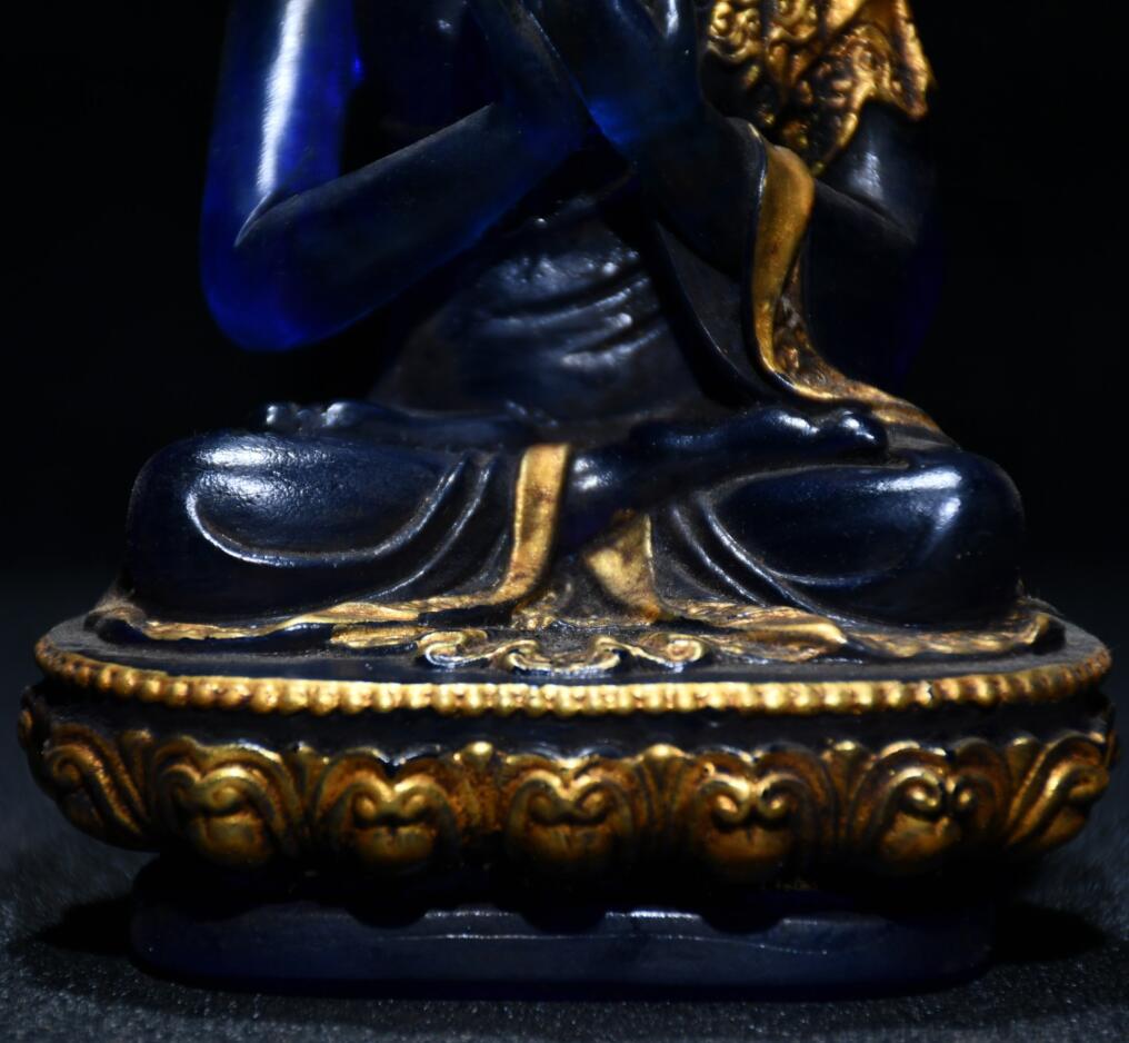 Archaize Coloured glaze Sakyamuni Buddha crafts statue