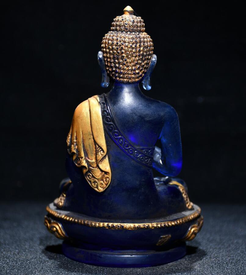 Archaize Coloured glaze Sakyamuni Buddha crafts statue