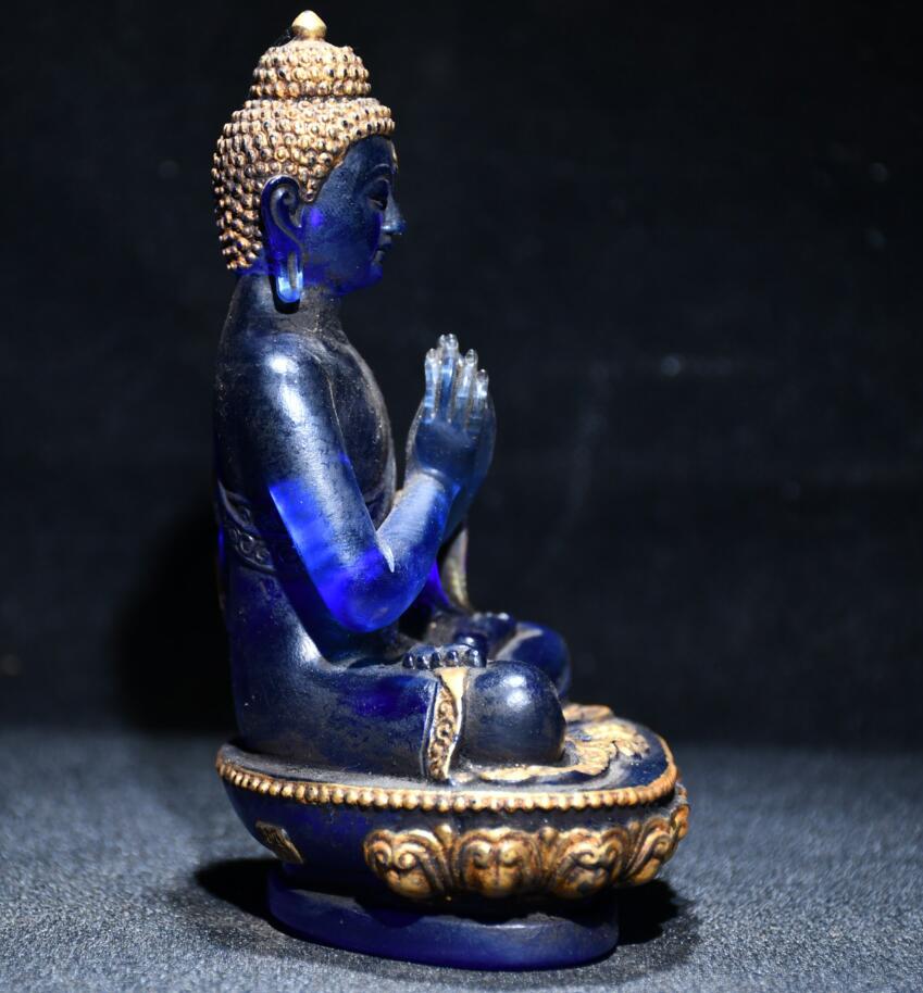 Archaize Coloured glaze Sakyamuni Buddha crafts statue