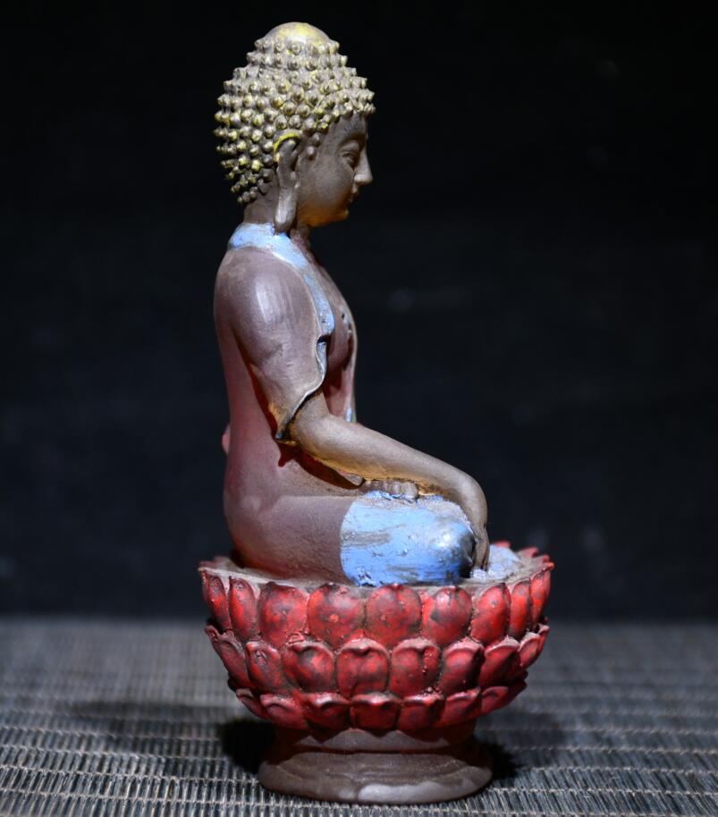 Archaize Coloured glaze Tathagata Buddha crafts statue