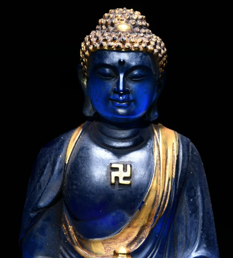 Archaize Coloured glaze Tathagata Buddha crafts statue