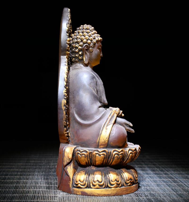 Archaize Coloured glaze Tathagata Buddha crafts statue