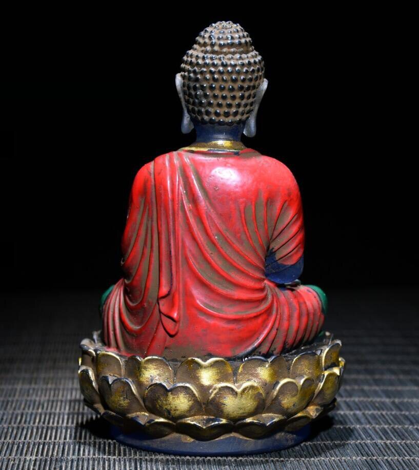 Archaize Coloured glaze Tathagata Buddha crafts statue