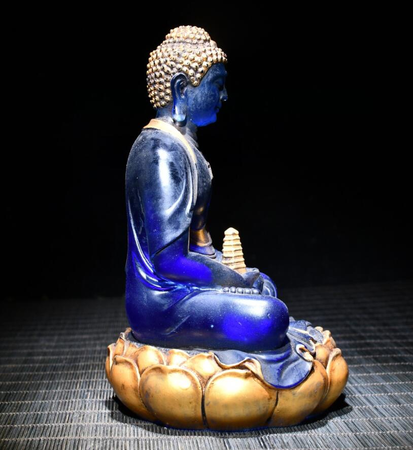 Archaize Coloured glaze Tathagata Buddha crafts statue