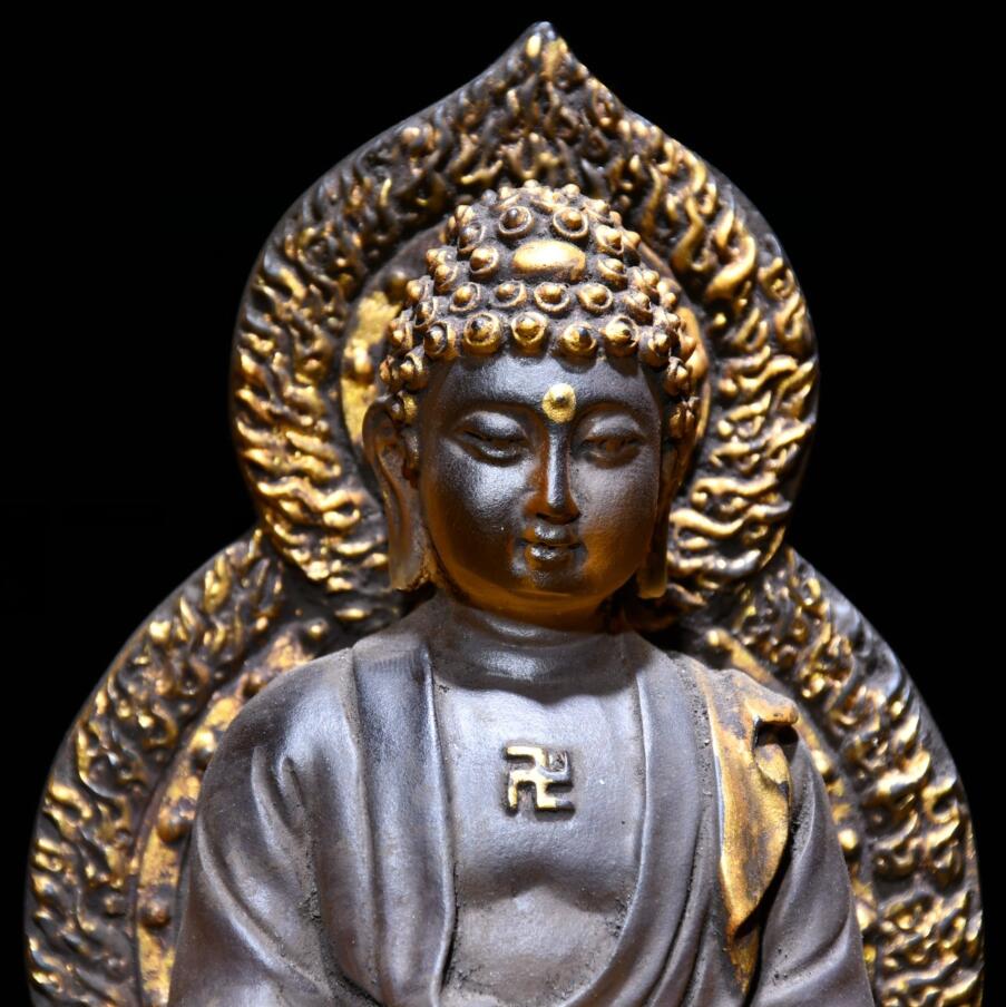 Archaize Coloured glaze Tathagata Buddha crafts statue