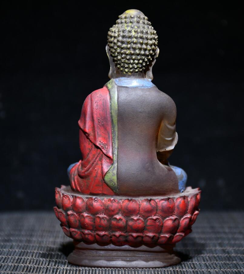 Archaize Coloured glaze Tathagata Buddha crafts statue