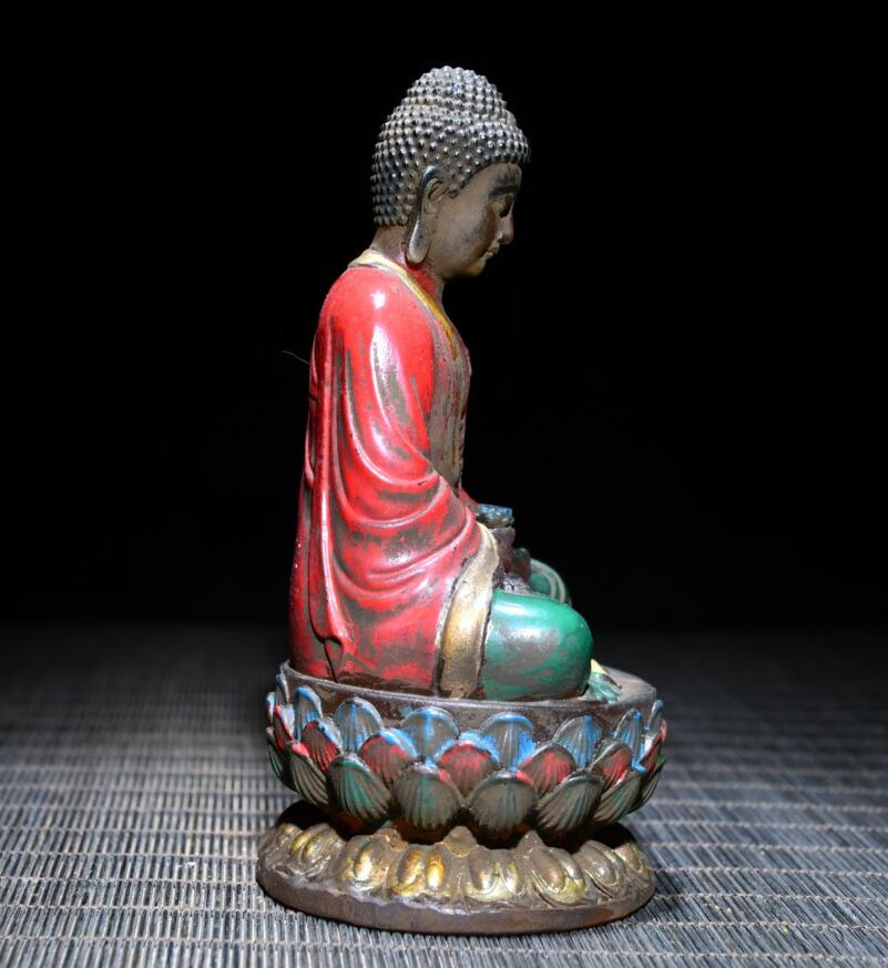 Archaize Coloured glaze Tathagata Buddha crafts statue