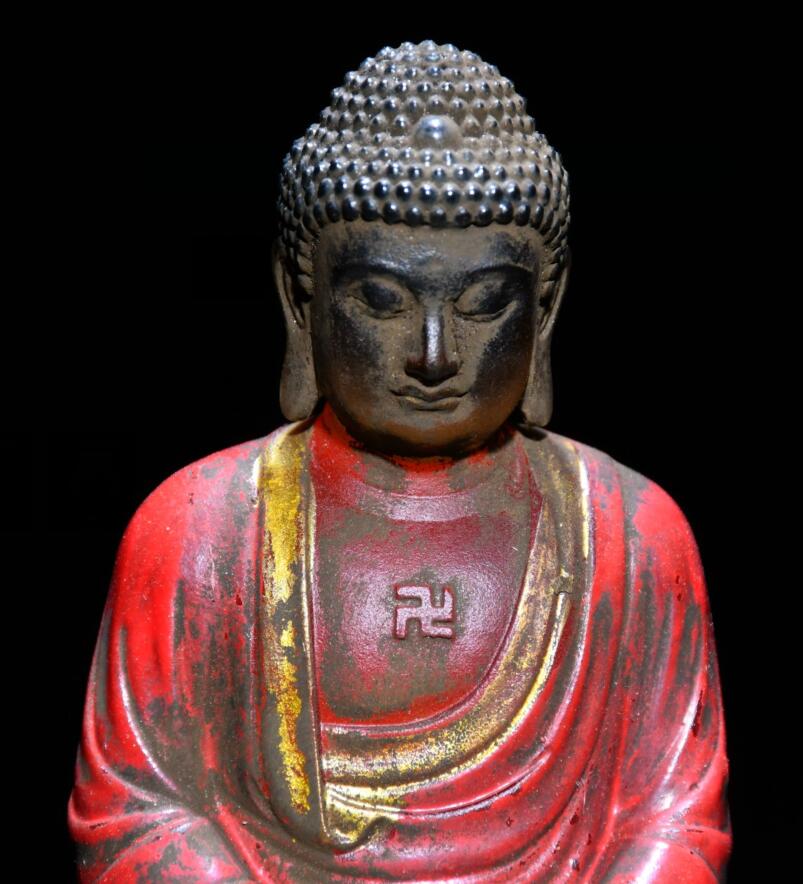 Archaize Coloured glaze Tathagata Buddha crafts statue