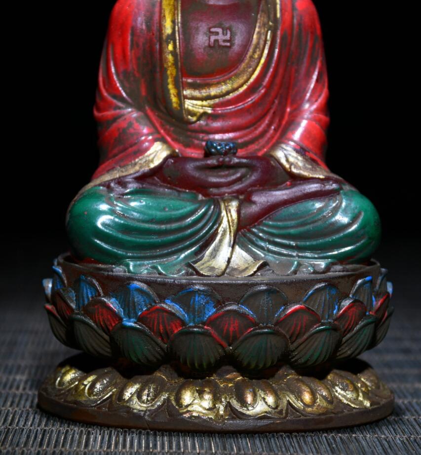 Archaize Coloured glaze Tathagata Buddha crafts statue