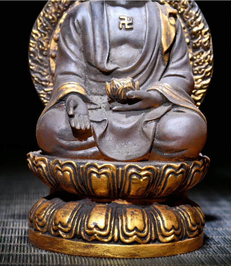 Archaize Coloured glaze Tathagata Buddha crafts statue