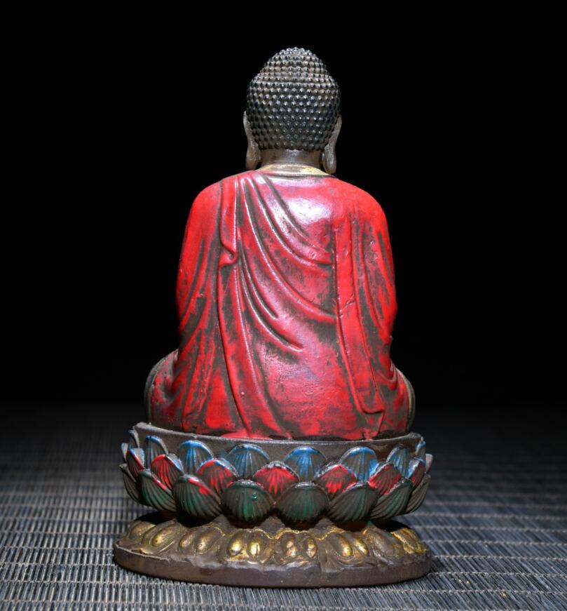 Archaize Coloured glaze Tathagata Buddha crafts statue