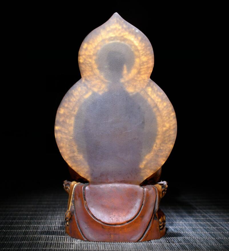 Archaize Coloured glaze Tathagata Buddha crafts statue