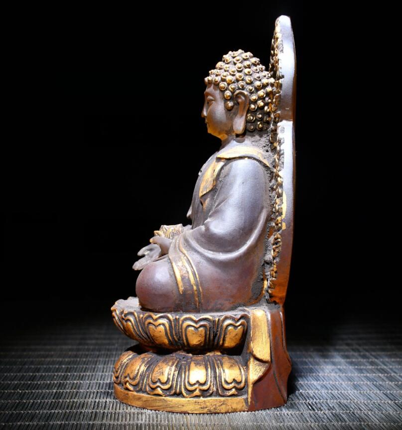 Archaize Coloured glaze Tathagata Buddha crafts statue