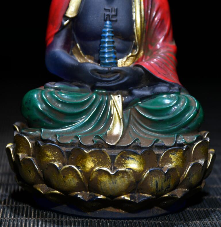 Archaize Coloured glaze Tathagata Buddha crafts statue