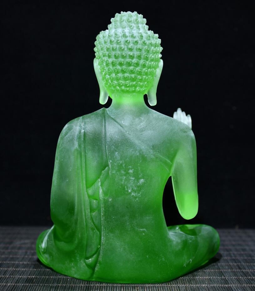 Archaize Coloured glaze Sakyamuni Buddha crafts statue