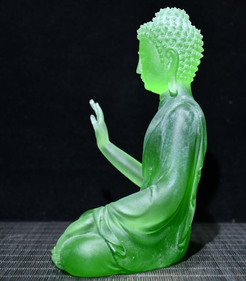 Archaize Coloured glaze Sakyamuni Buddha crafts statue