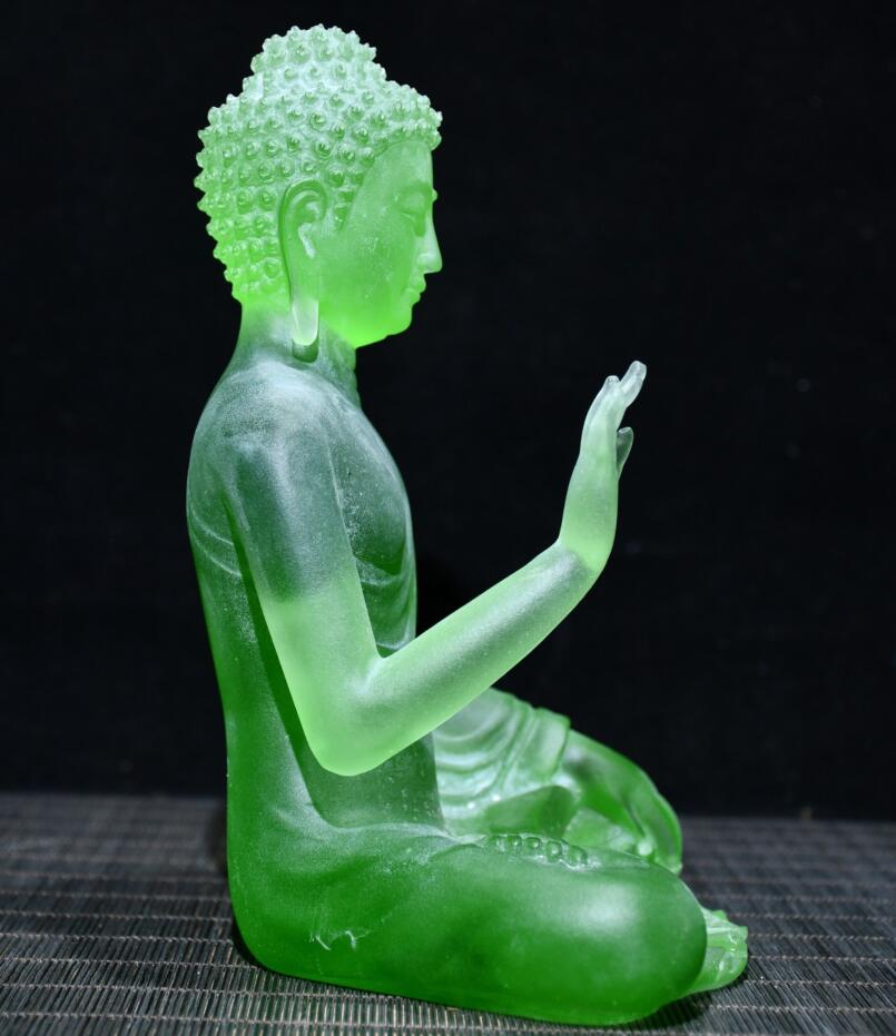 Archaize Coloured glaze Sakyamuni Buddha crafts statue