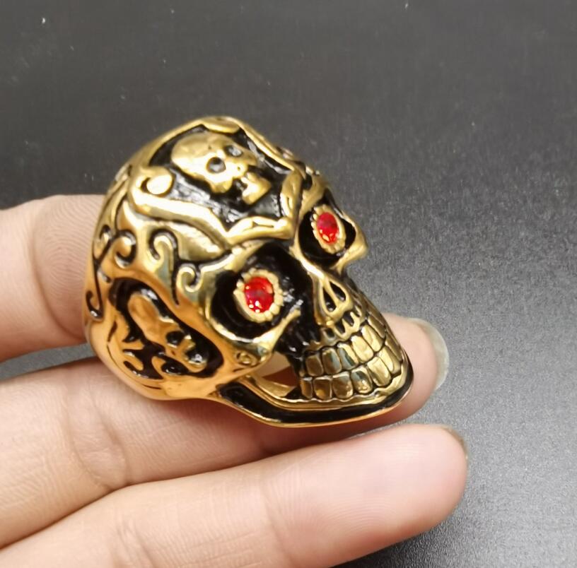 China brass Skeleton head ring