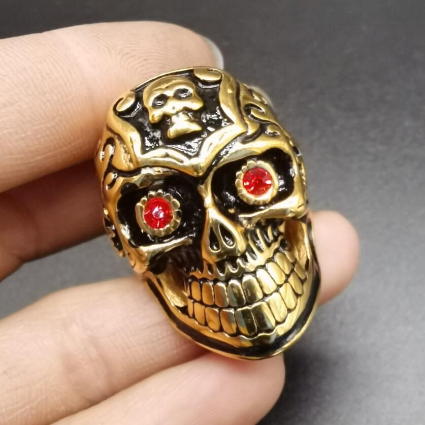 China brass Skeleton head ring