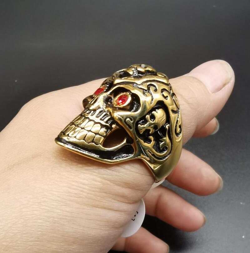 China brass Skeleton head ring