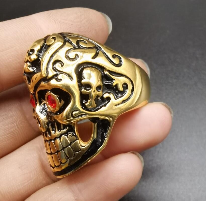 China brass Skeleton head ring