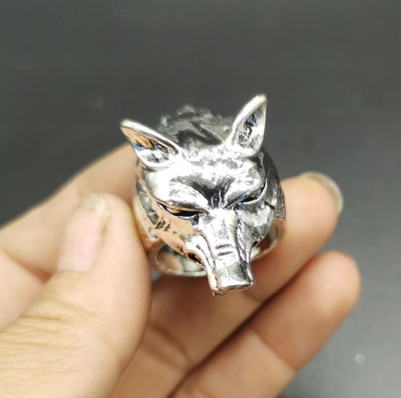 China White copper beast head ring