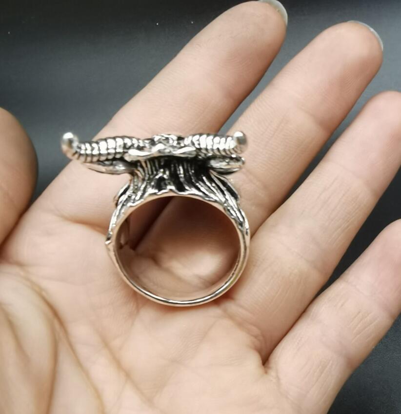 China White copper beast head ring