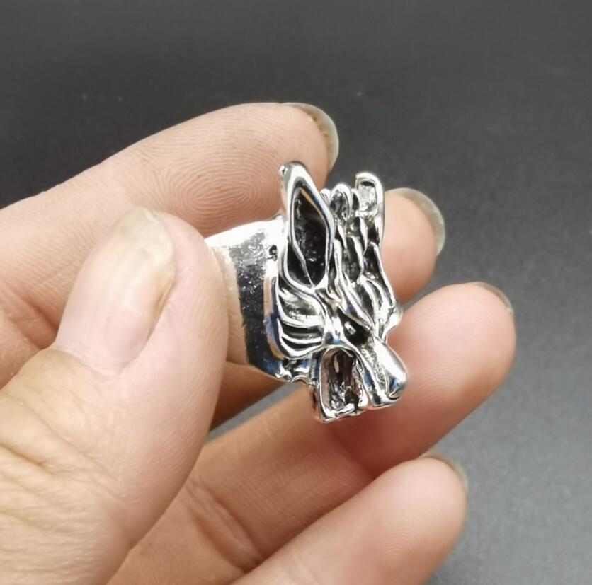 China White copper beast head ring