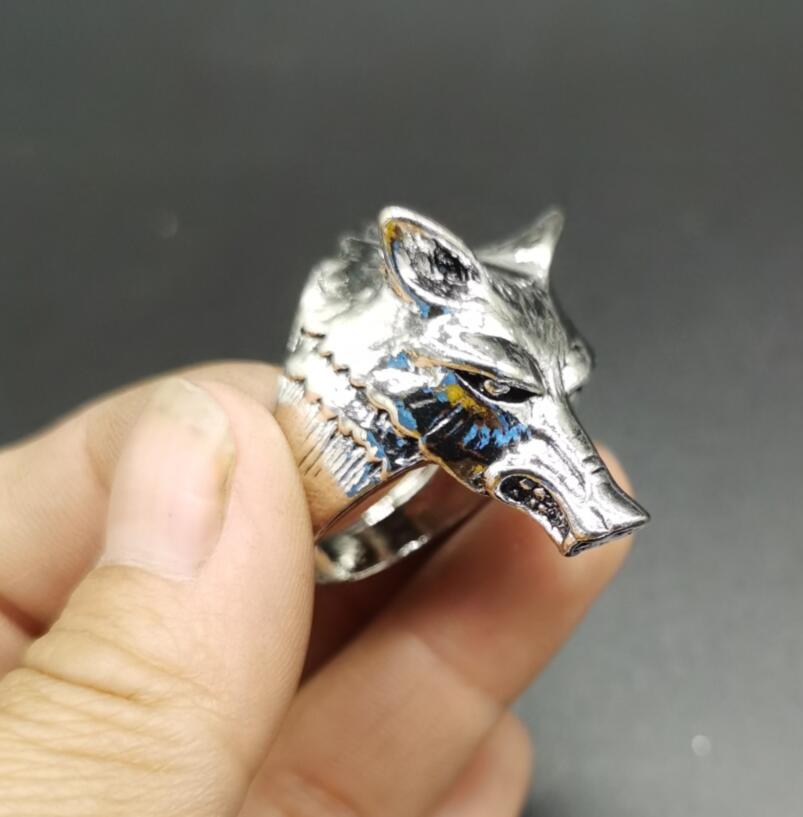 China White copper beast head ring