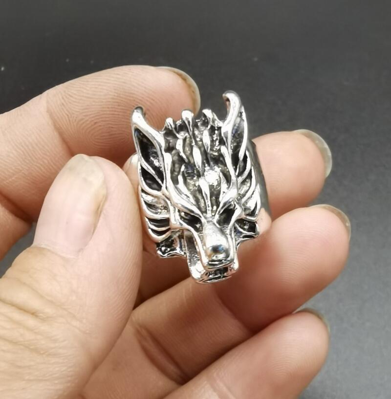 China White copper beast head ring