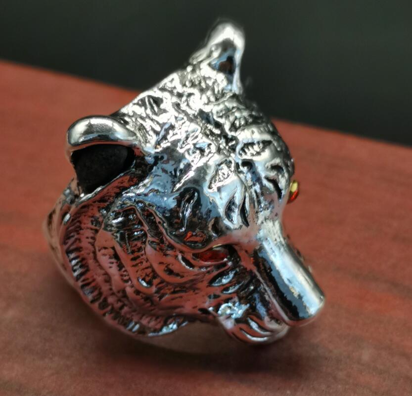 China White copper beast head ring