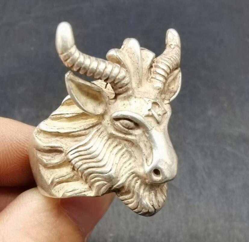 China White copper archaize beast head ring