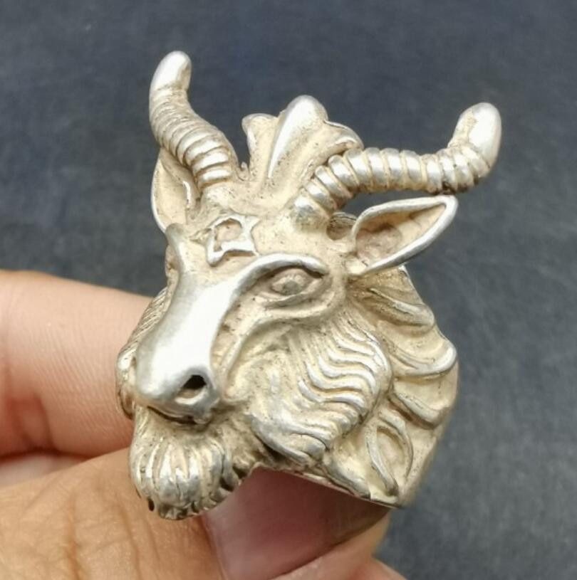 China White copper archaize beast head ring