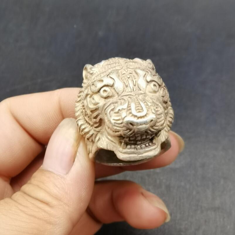 China White copper archaize beast head ring