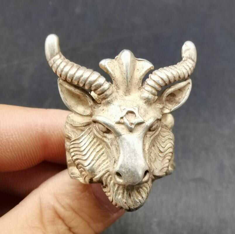 China White copper archaize beast head ring