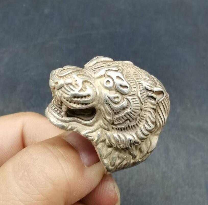 China White copper archaize beast head ring