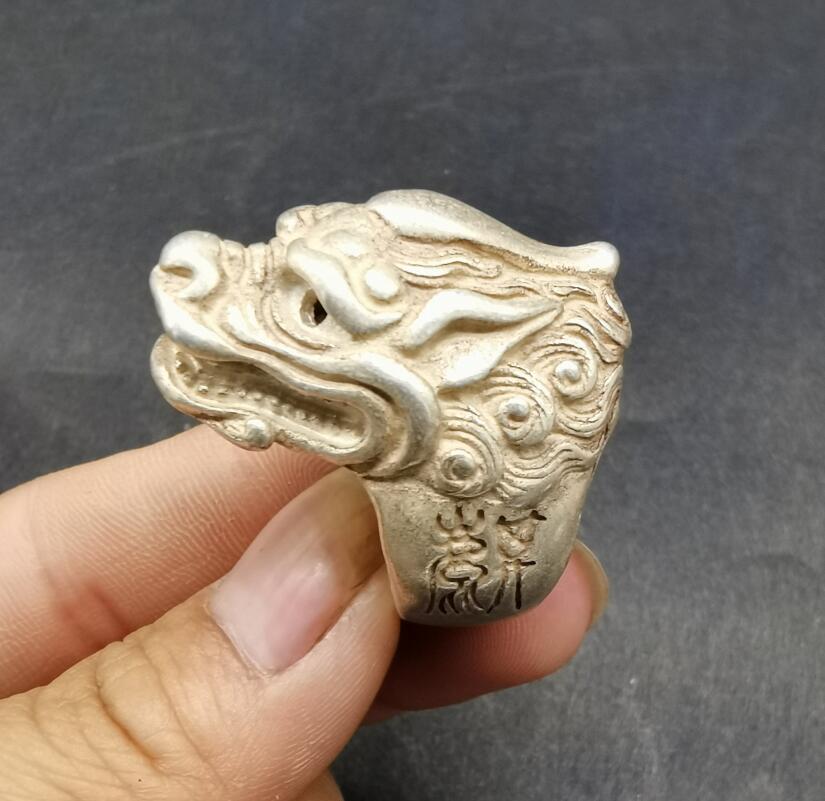 China White copper archaize beast head ring