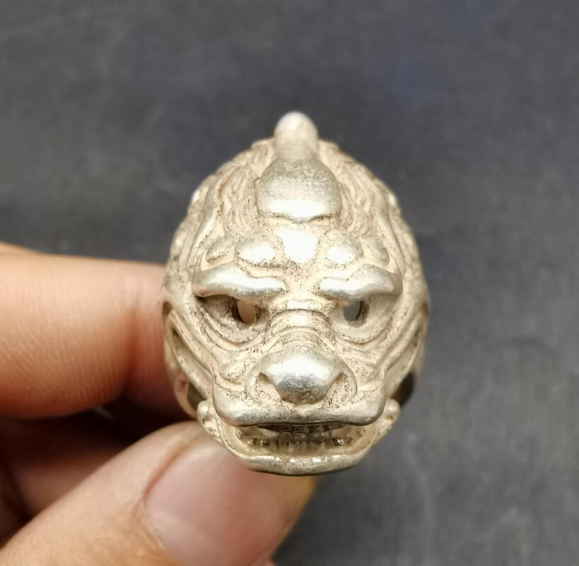 China White copper archaize beast head ring