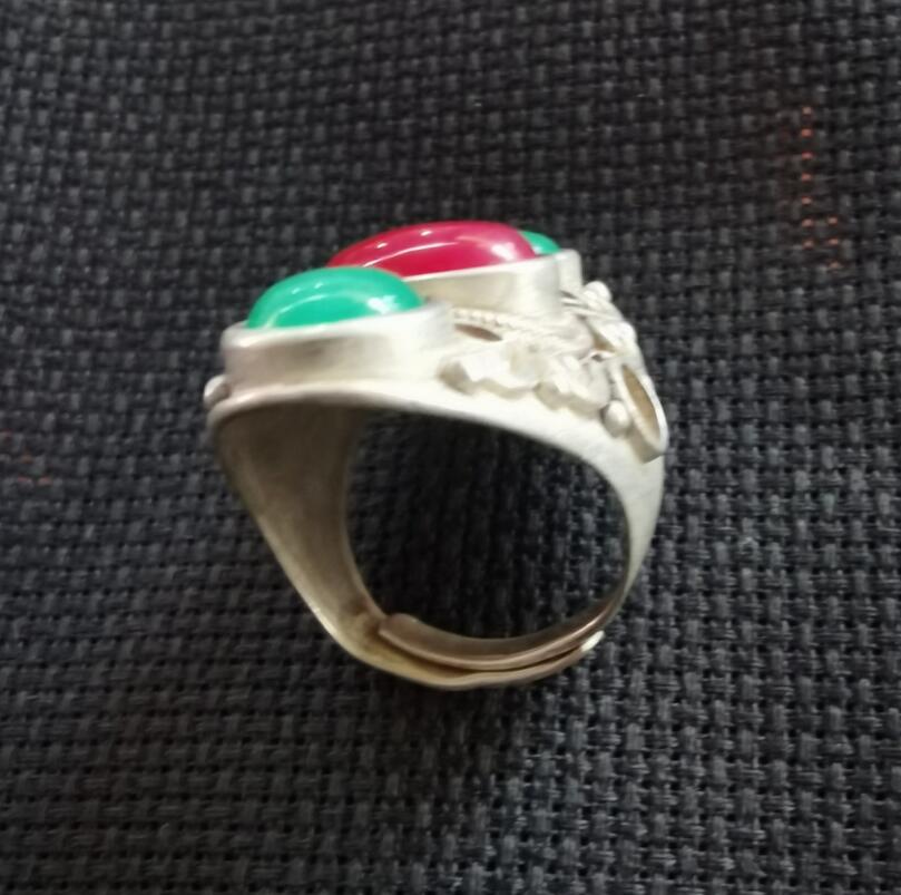 China White copper inlay imitation gem ring