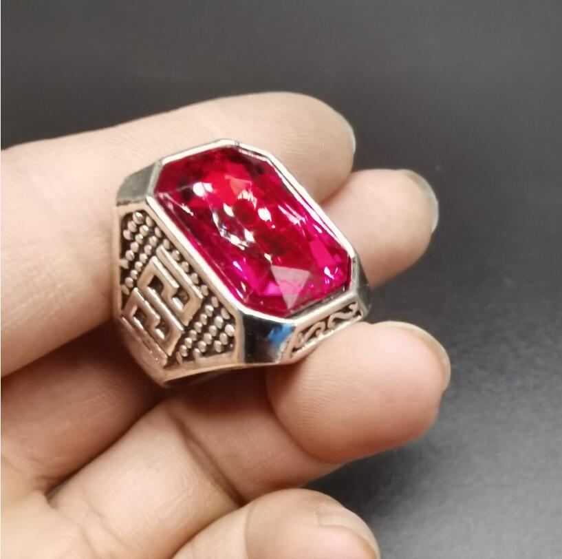 China White copper inlay imitation gem ring