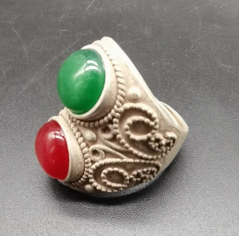 China White copper inlay imitation gem ring