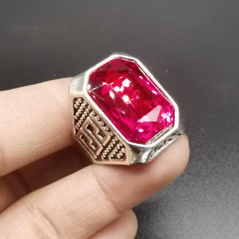 China White copper inlay imitation gem ring