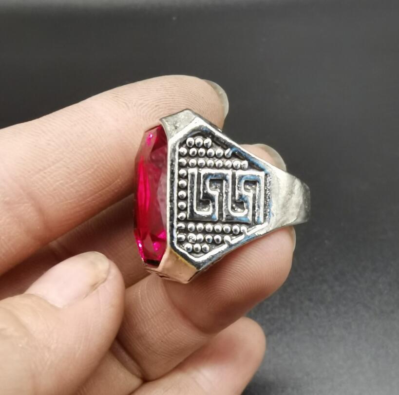 China White copper inlay imitation gem ring