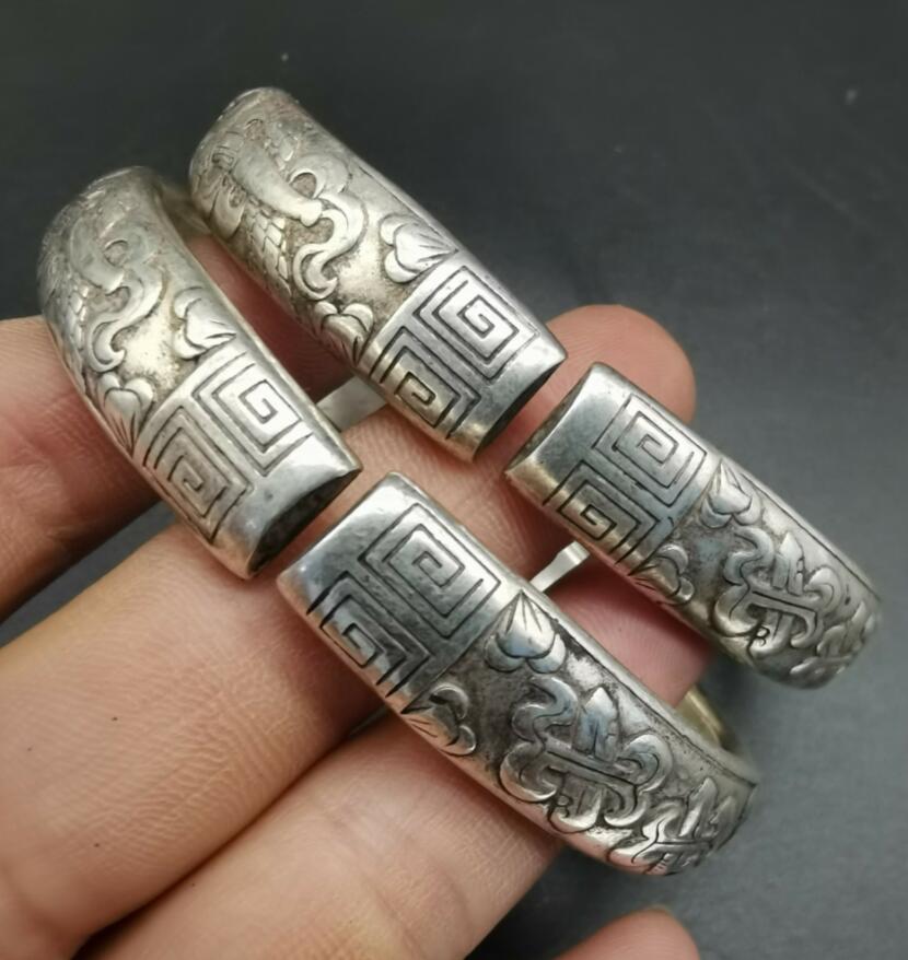 China White copper archaize bracelet A pair