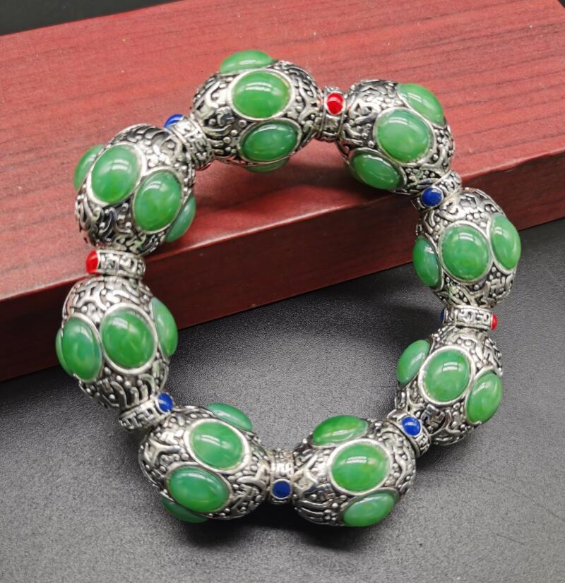 China White copper inlay Imitate gem Bracelet