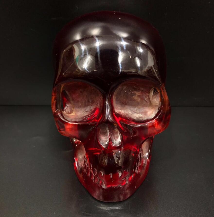 China imitation Blood amber skeleton head crafts statue