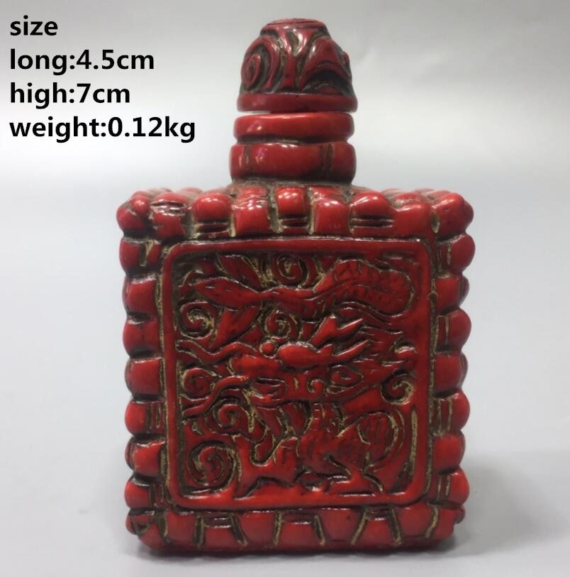 Chinese imitation red coral snuff bottle small crafts statue